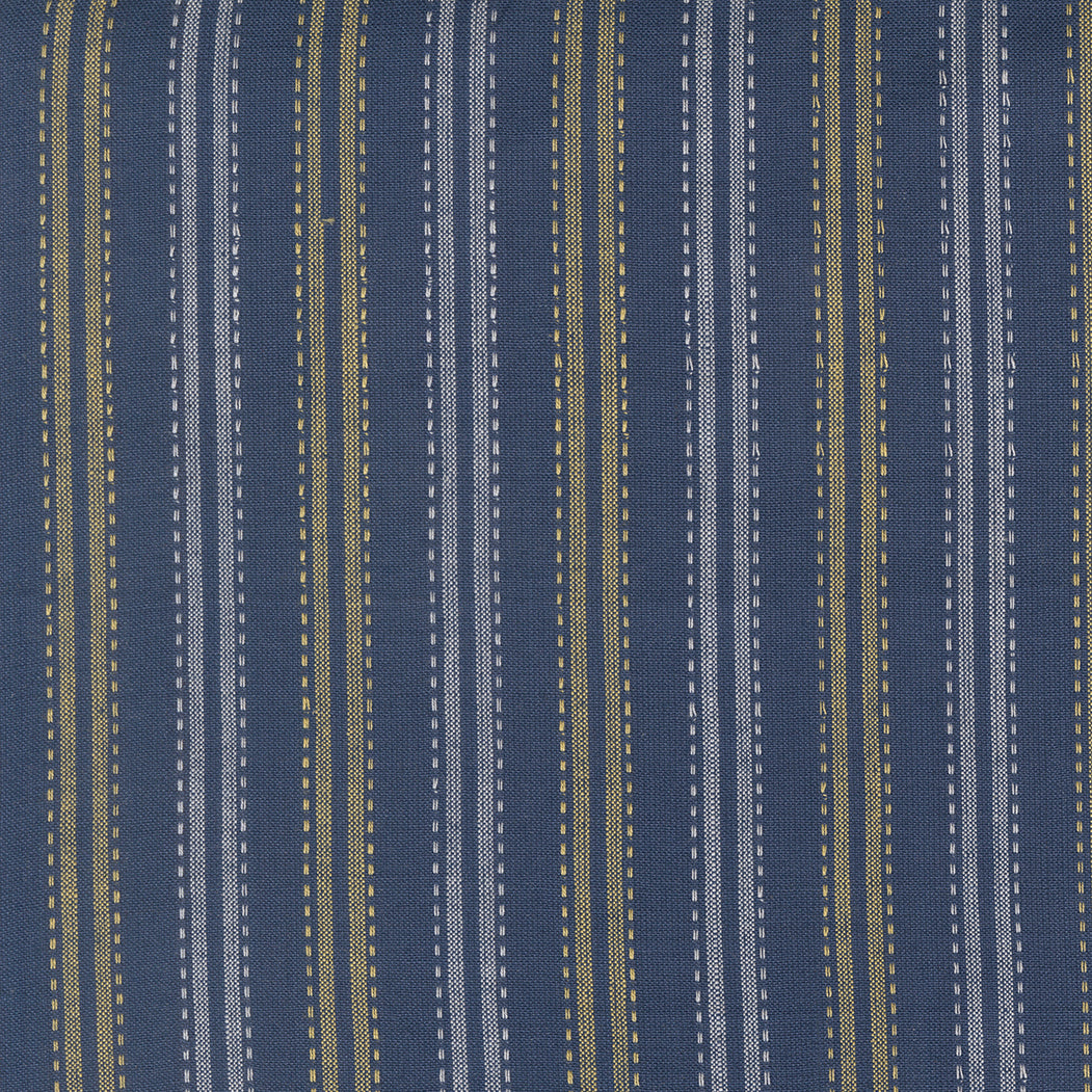 Fabric Moda Wovens Nautical Blue Woven Stripe Summer Solstice by the Quarter Yard 12224-30