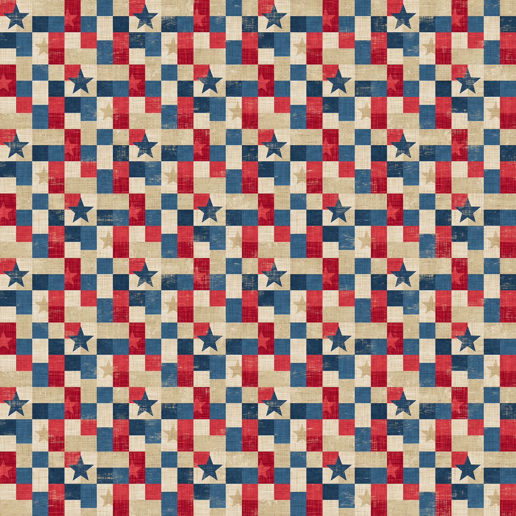 Fabric Northcott Americana Patchwork American Heartland by the Quarter Yard 28731-12