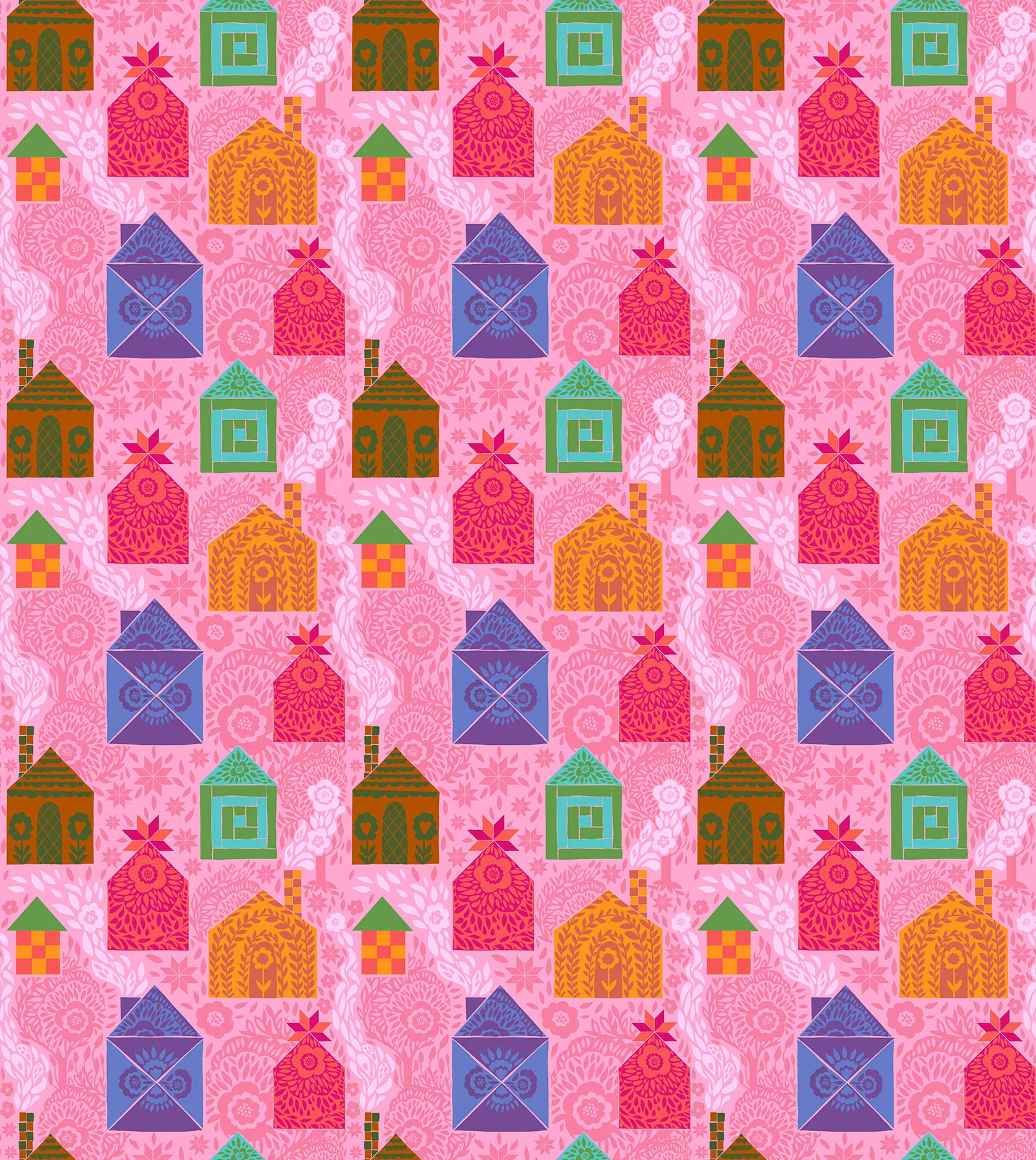 Fabric Northcott Anna Maria Bubblegum Storybook Allegory by the Quarter Yard AMT146-20C