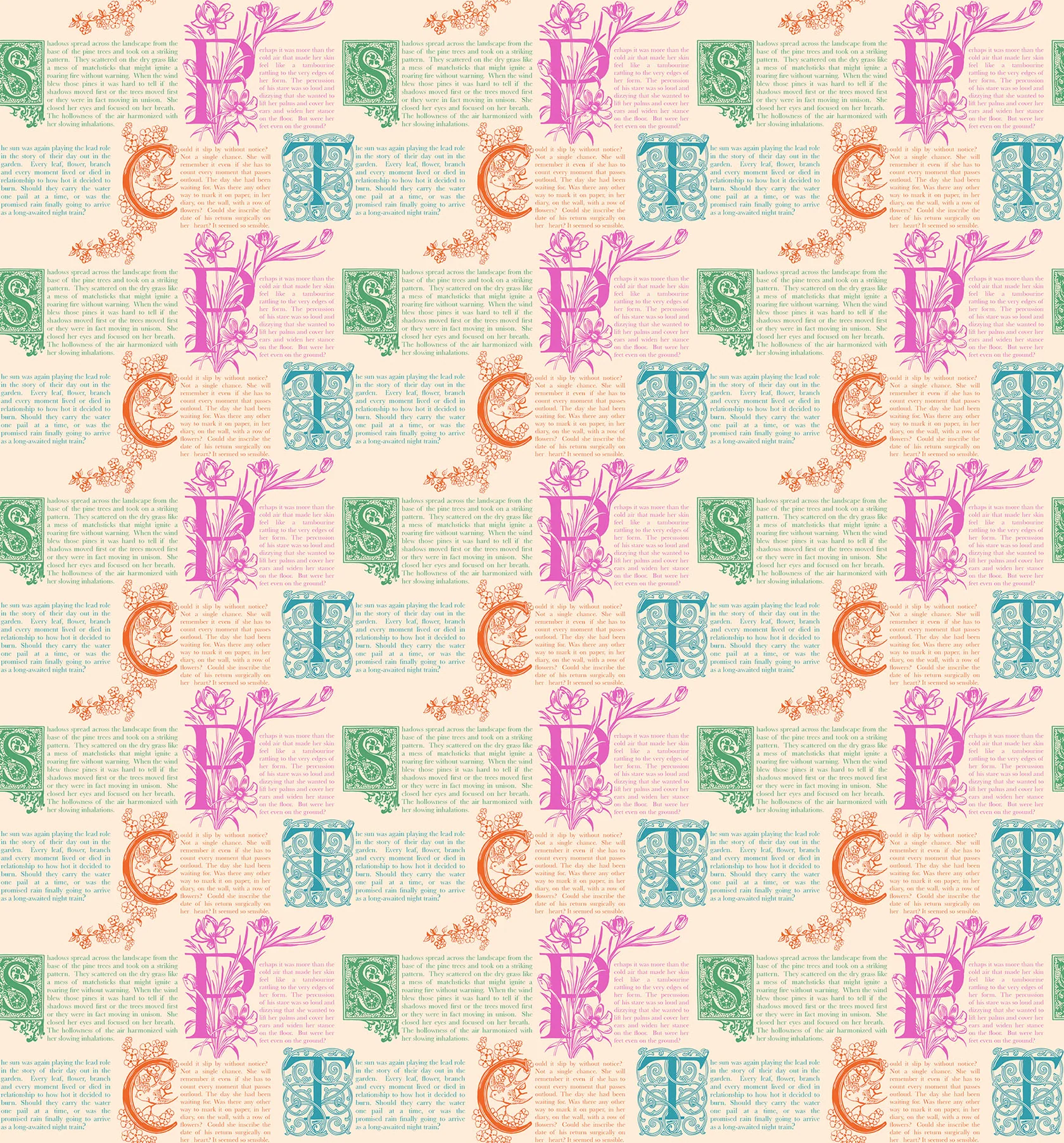 Fabric Northcott Anna Maria Candy Prose Allegory by the Quarter Yard AMT148-11C