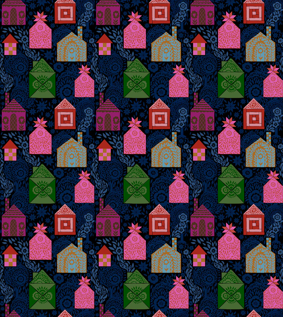 Fabric Northcott Anna Maria Dark Storybook Allegory by the Quarter Yard AMT146-49L