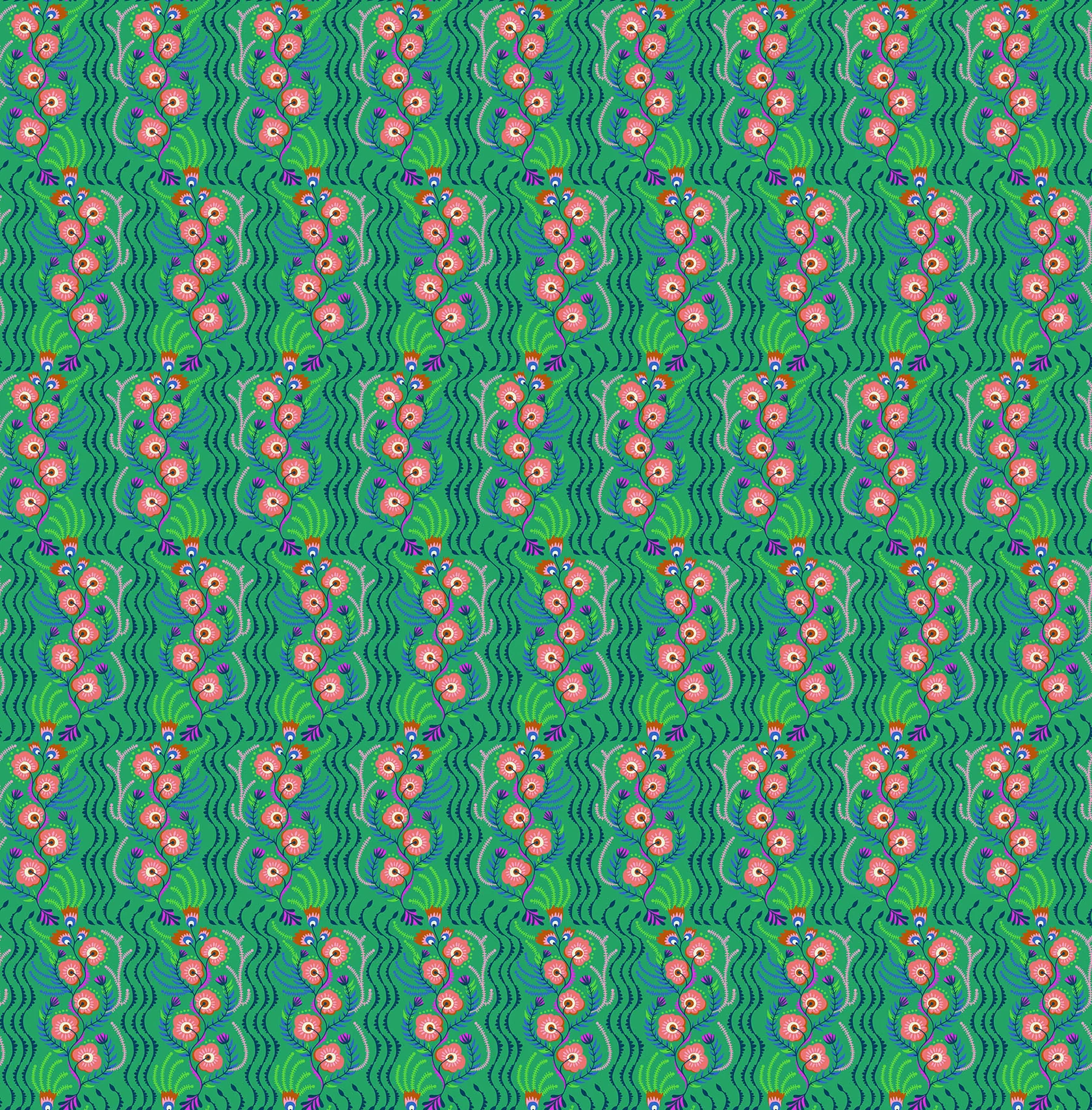 Fabric Northcott Anna Maria Jade Tambourine Allegory by the Quarter Yard AMT147-72C