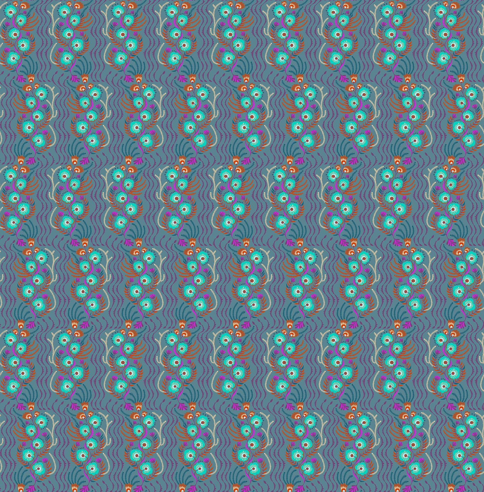 Fabric Northcott Anna Maria Storm Tambourine Allegory by the Quarter Yard AMT147-63V