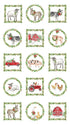 Fabric Northcott Barnyard Christmas White Block Panel 28800-10