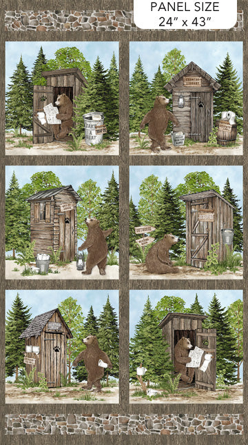 Fabric Northcott Bear Necessities 24x43" Quilting Panel 28620-36