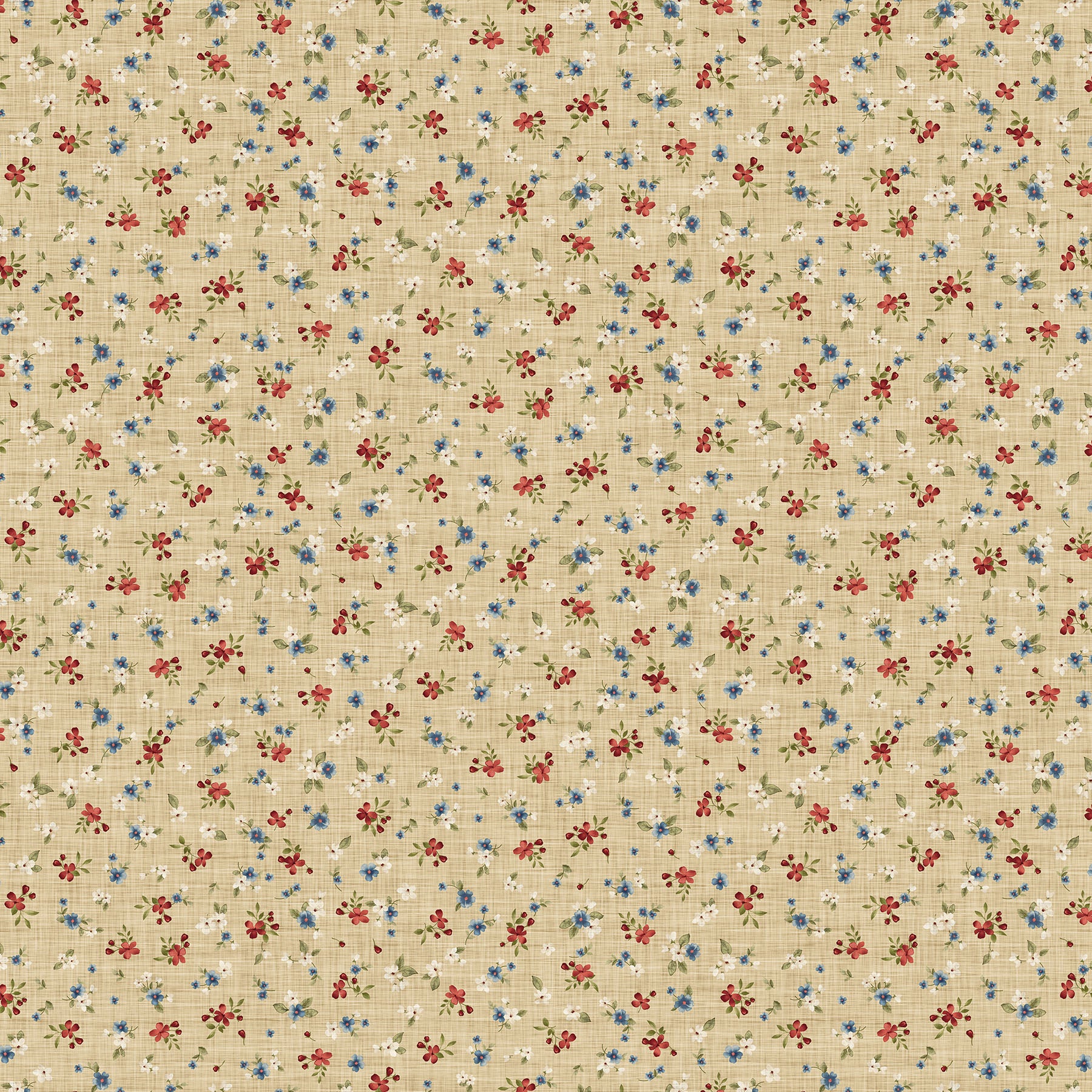 Fabric Northcott Beige Multi Floral Toss Farmhouse Sampler by the Quarter Yard 28605-12