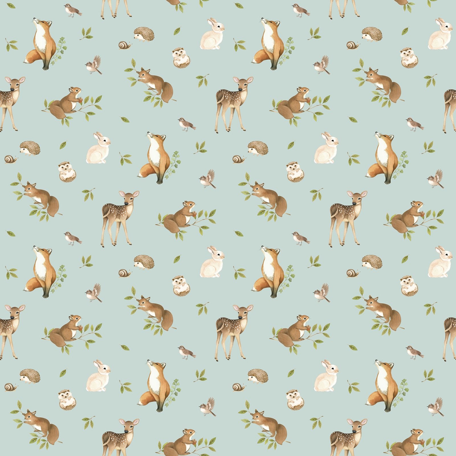 Fabric Northcott Blue Animals Woodland Heart by the Quarter Yard DP28722-42