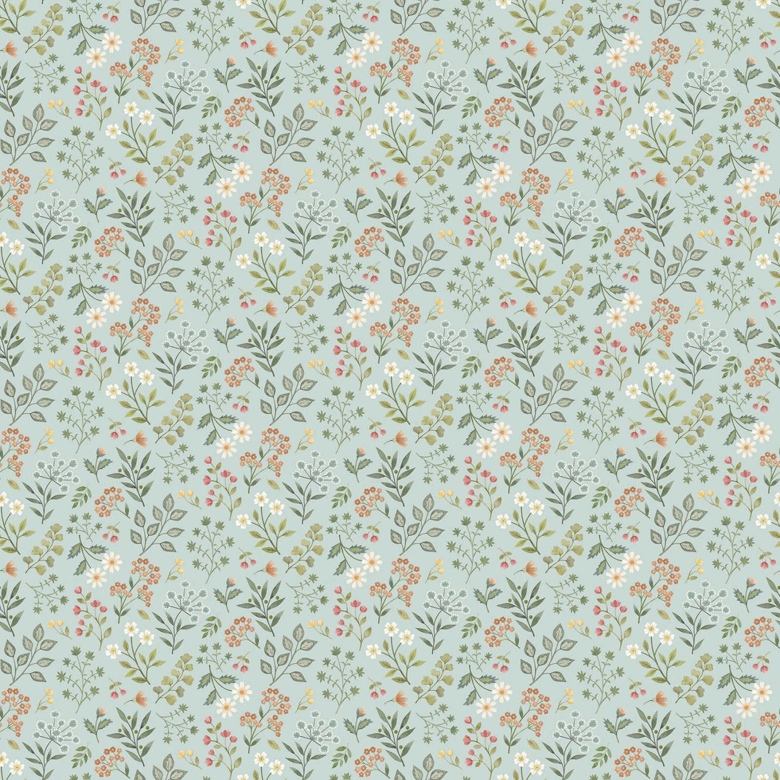 Fabric Northcott Blue Floral Woodland Heart by the Quarter Yard DP28724-42y)