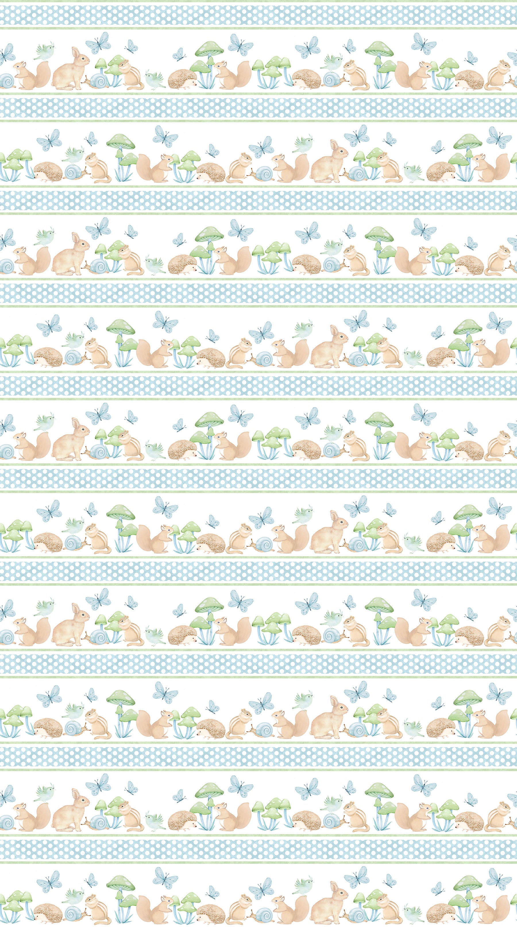 Pattern of ducks and polka dots on a blue background