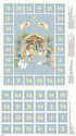 Fabric Northcott Blue Nativity Advent Calendar Panel DP28991-42