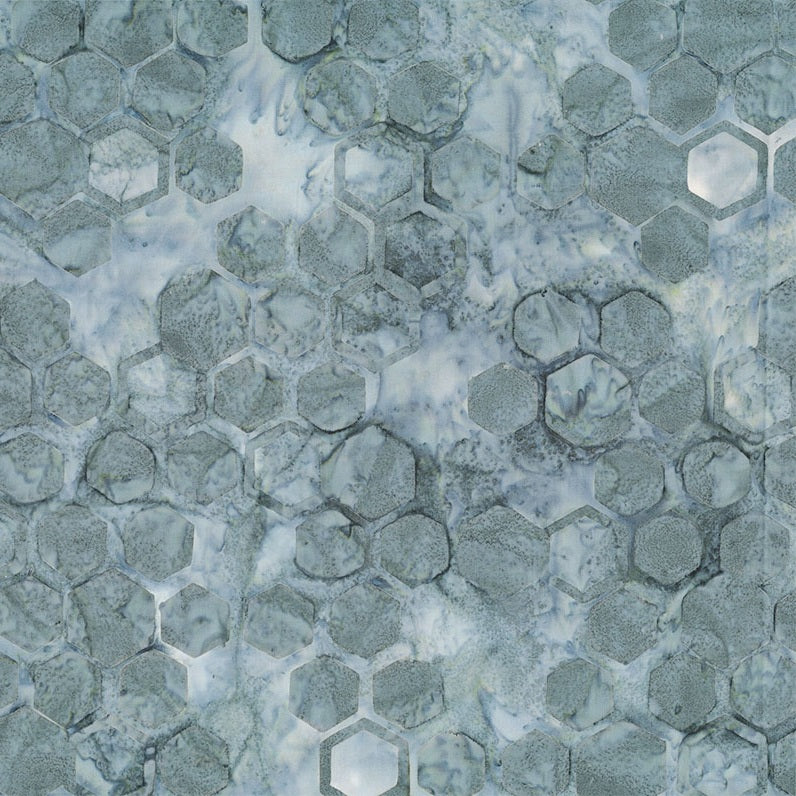 Fabric Northcott Charcoal Hexies Abstraction Banyan Batiks by the Quarter Yard 83813-94