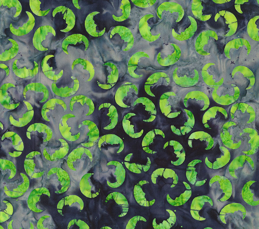 Fabric Northcott Citrus Green Moon Happy Haunting Banyan Batiks by the Quarter Yard 83708-72