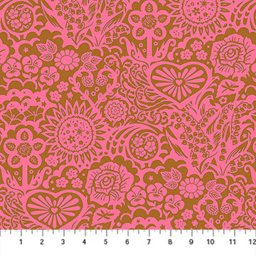 Fabric Northcott Coral Big Heaven Yesterday by the Quarter Yard AMT157-23V