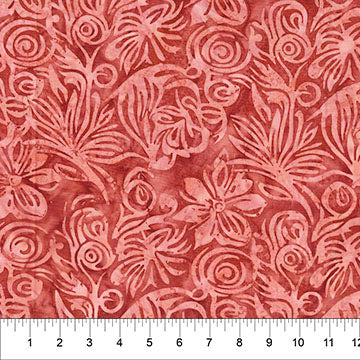 Fabric Northcott Coral Ladybug Meadow Banyan Batiks by the Quarter Yard 83650-24