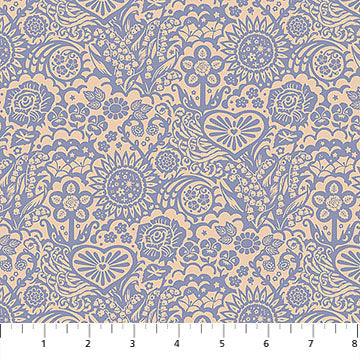 Fabric Northcott Cornflower Little Heaven Yesterday by the Quarter Yard AMT156-63V