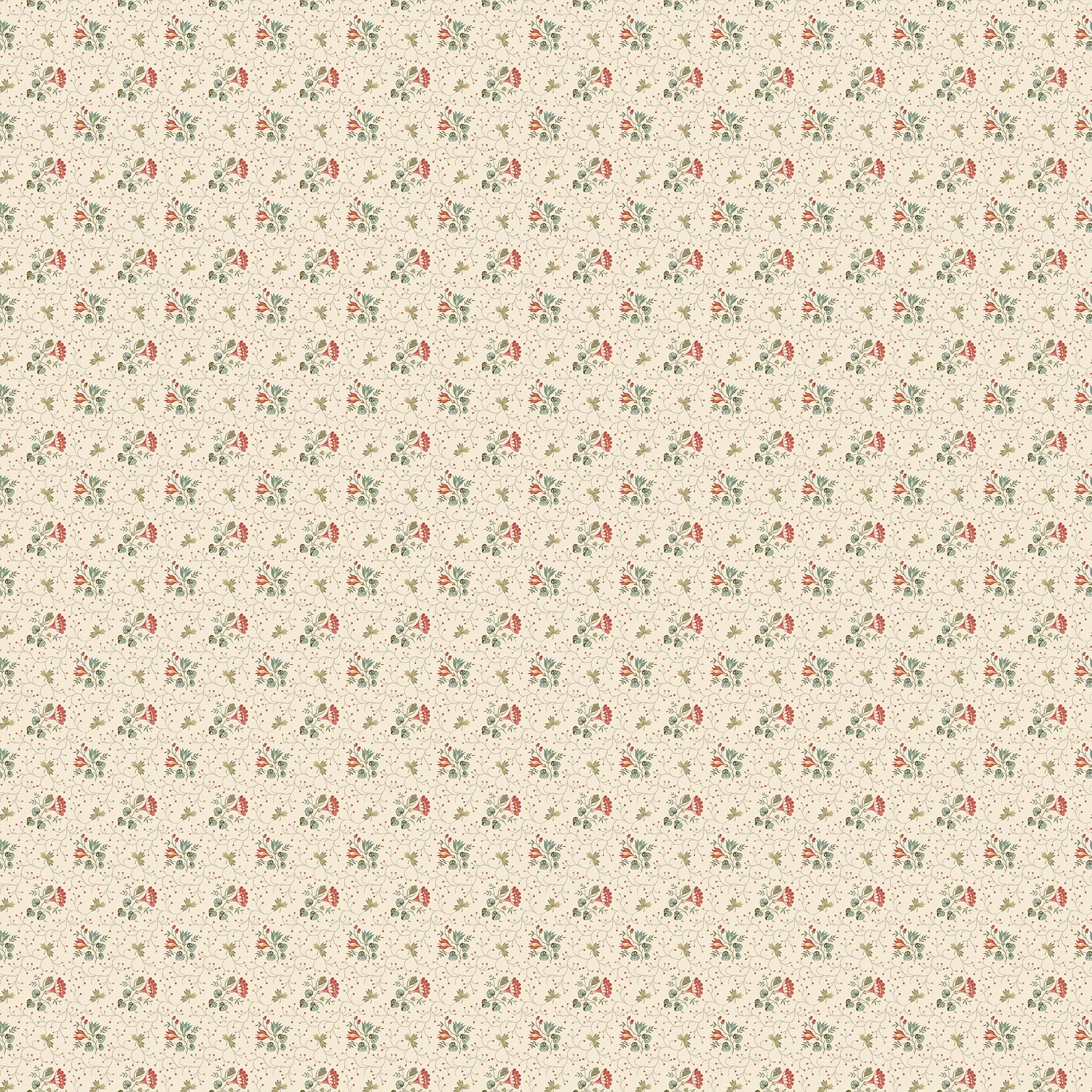 Fabric Northcott Cream Calico Manoir Antiques Road Show by the Quarter Yard 28974-11