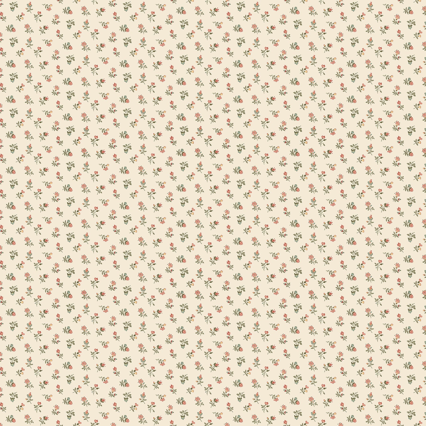 Fabric Northcott Cream Floral Toss Manoir Antiques Road Show by the Quarter Yard 28972-11