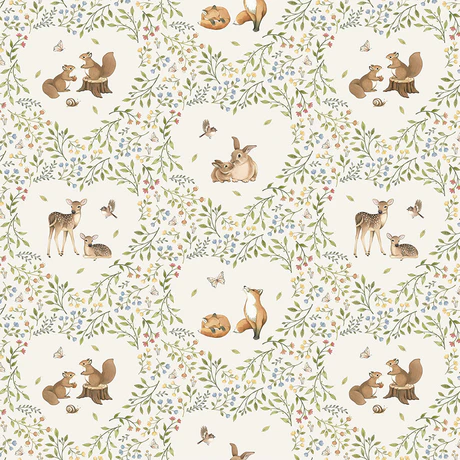 Fabric Northcott Cream Main Woodland Heart DP28720-11