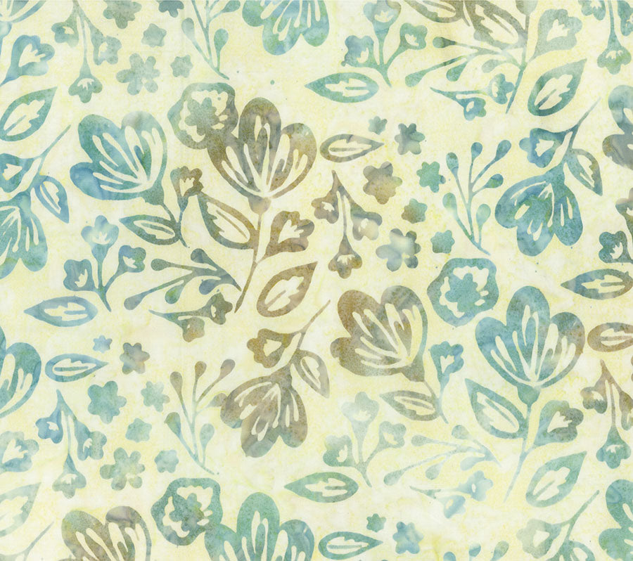 Fabric Northcott Cream Multi Main Flower Blossom Banyan Batiks by the Quarter Yard 83490-12