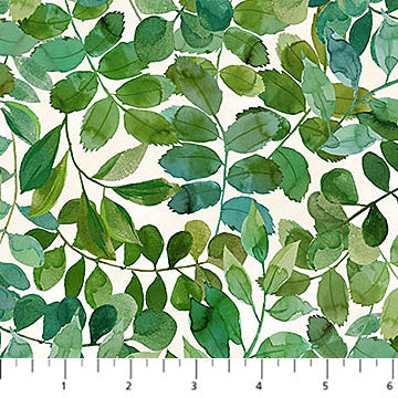Fabric Northcott Cream Packed Leaves Luscious by the Quarter Yard DP28755-11