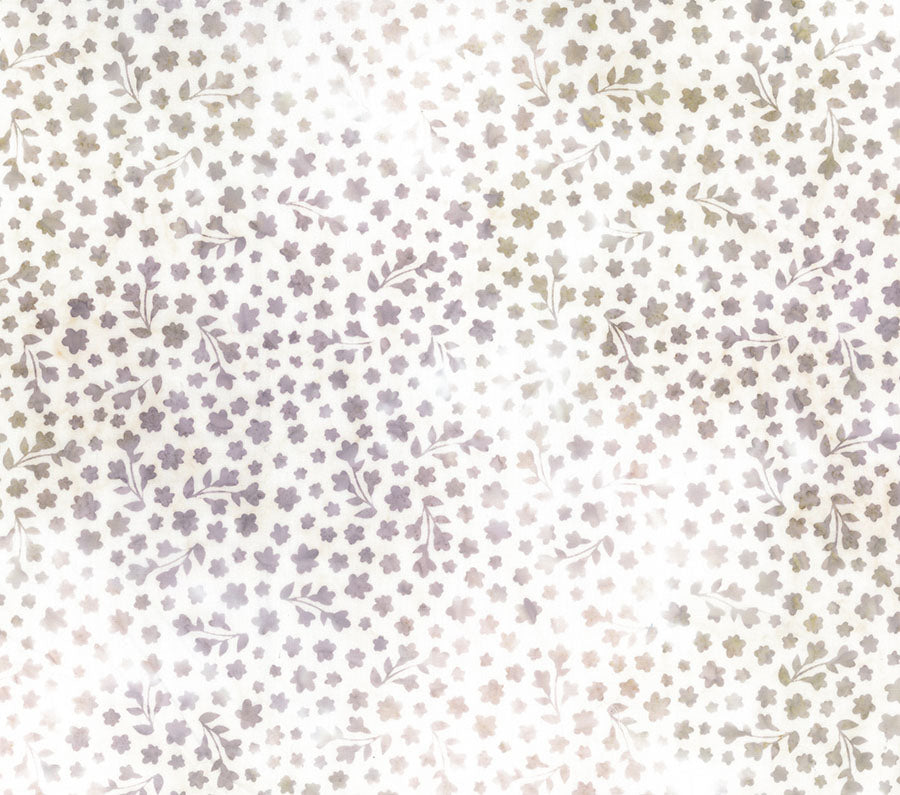 Fabric Northcott Cream Purple Scatter Flower Blossom Banyan Batiks by the Quarter Yard 83491-11