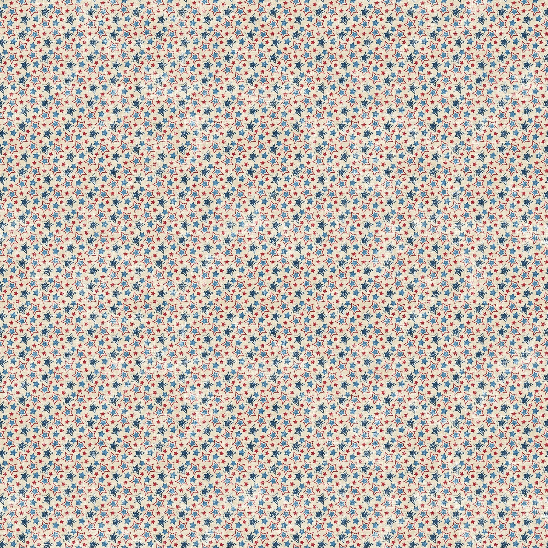 Fabric Northcott Cream Star Toss American Heartland by the Quarter Yard 28735-11