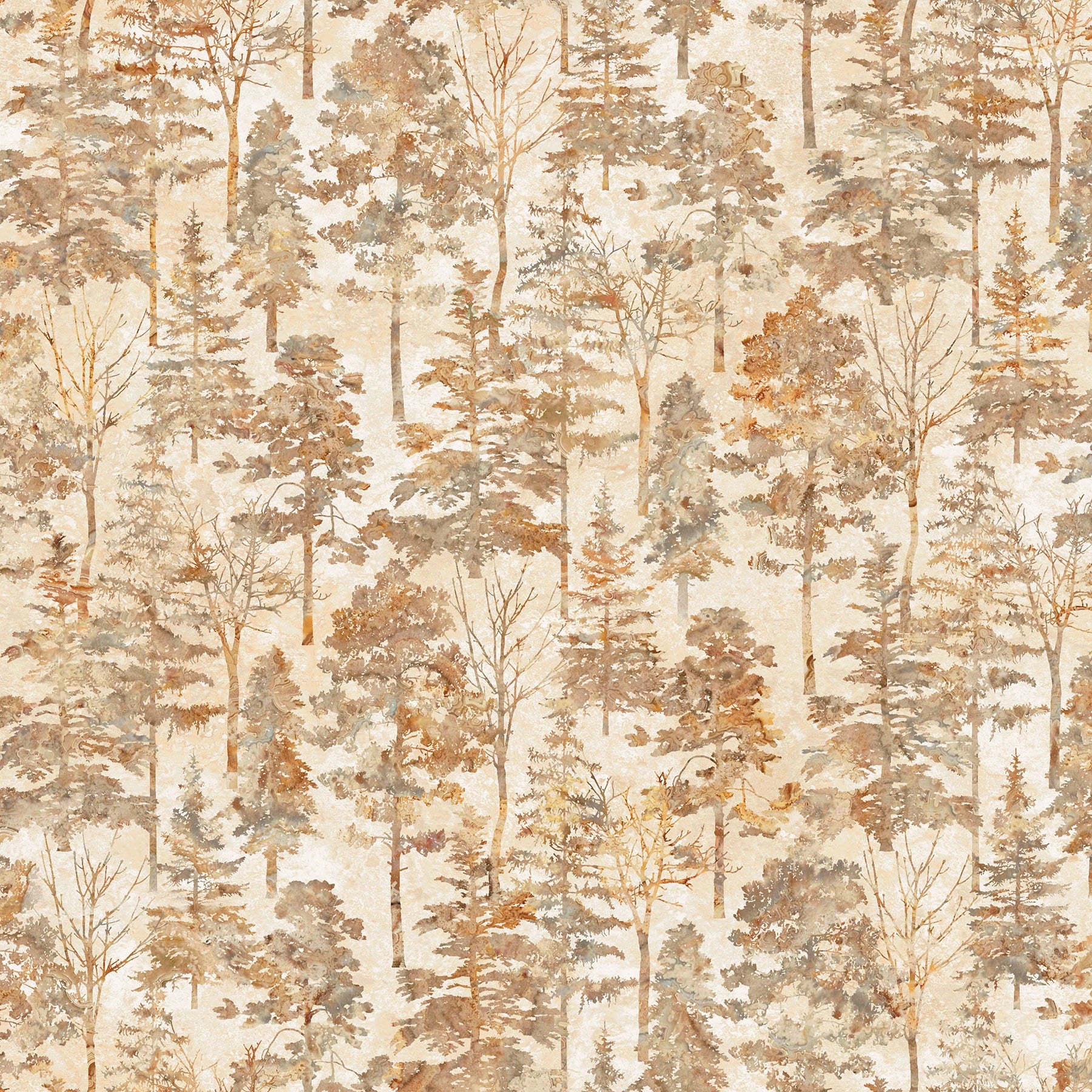 Fabric Northcott Cream Trees Rooted Stonehenge by the Quarter Yard DP28767-12