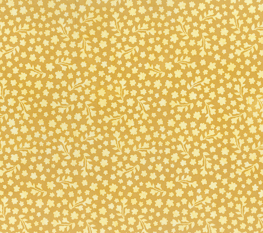 Fabric Northcott Gold Scatter Flower Blossom Banyan Batiks by the Quarter Yard 83491-54