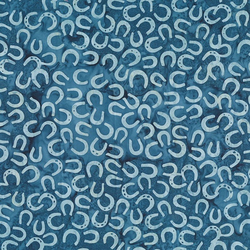 Fabric Northcott Got the Blues Horseshoes Saddle Up Banyan Batiks by the Quarter Yard 83721-44
