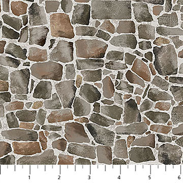Fabric Northcott Gray Field Stones Bear Necessities by the Quarter Yard 28629-94