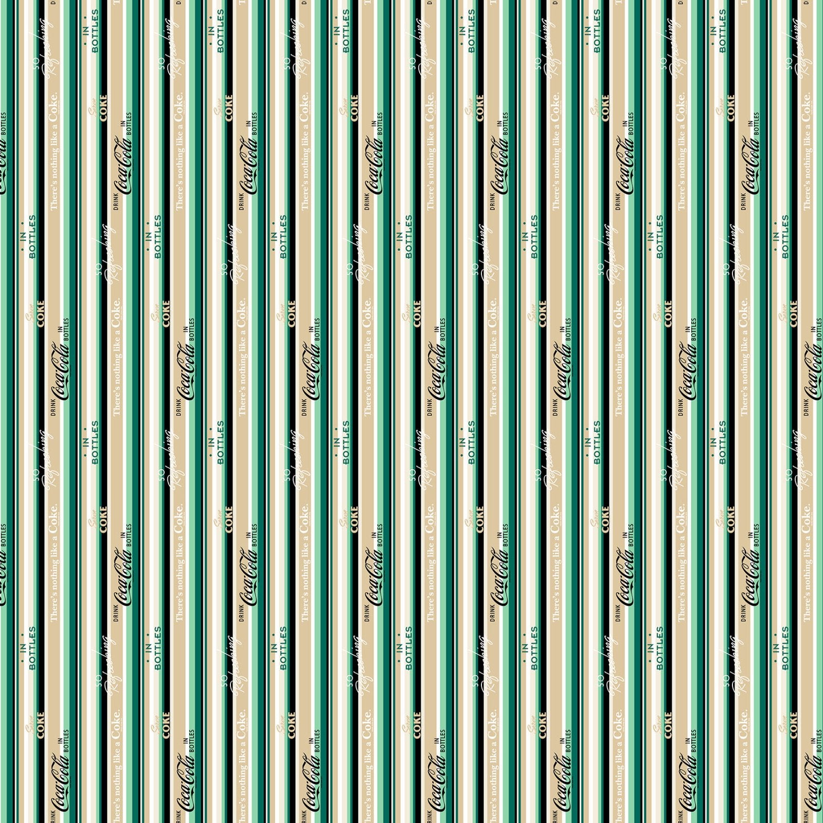 Fabric Northcott Green Stripes Coca Cola by the Quarter Yard CC1002-12