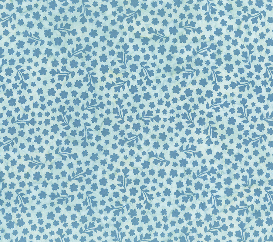 Fabric Northcott Light Blue Scatter Flower Blossom Banyan Batiks by the Quarter Yard 83491-42