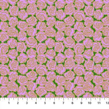 Fabric Northcott Lilac Rosette Yesterday by the Quarter Yard AMT159-83C