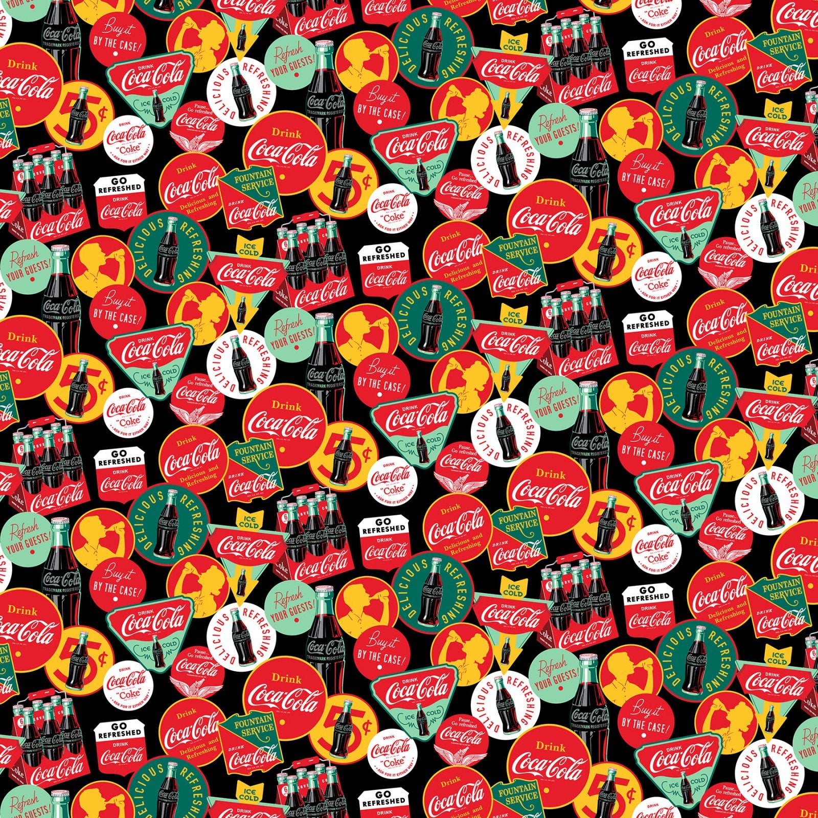 Fabric Northcott Logos Coca Cola by the Quarter Yard CC1001-99