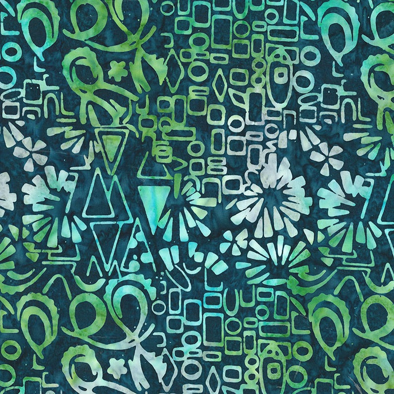 Fabric Northcott Midnight Abstract Collage Abstraction Banyan Batiks by the Quarter Yard 83811-49