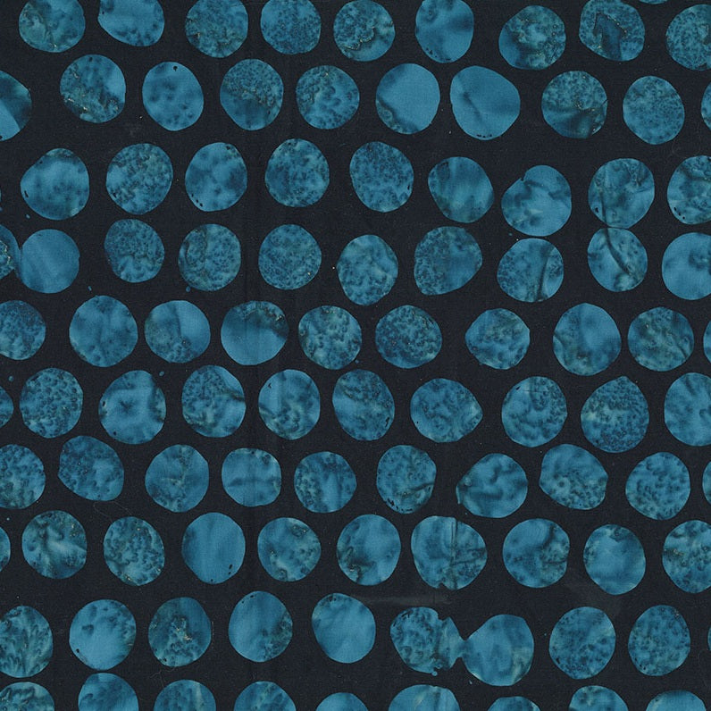 Pattern of blue circles on a black background