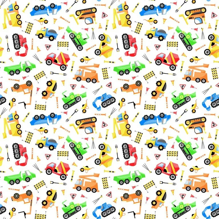 Fabric Northcott Multi Under Construction Cooper Construction by the Quarter Yard 10615-10