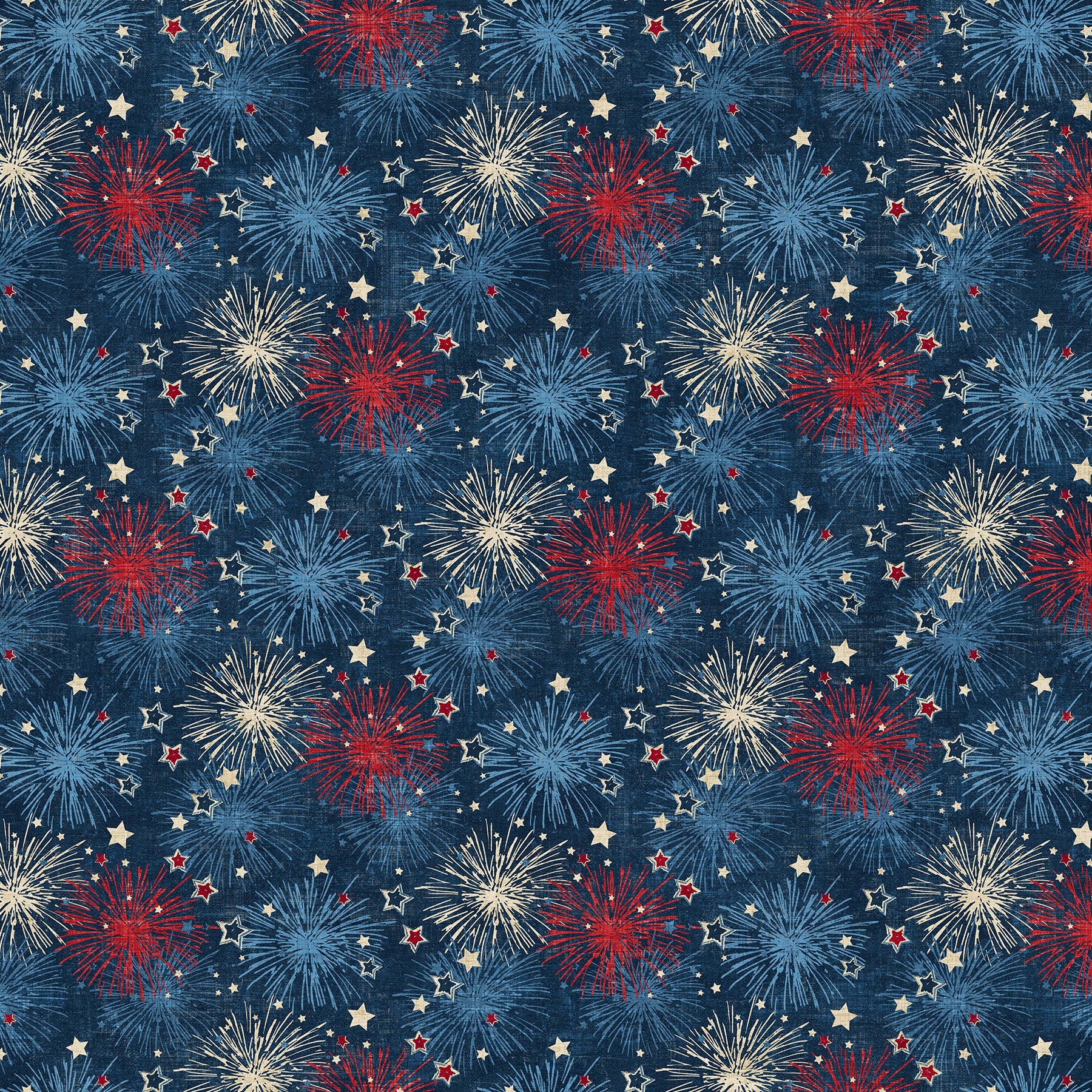 Fabric Northcott Navy Fireworks American Heartland by the Quarter Yard 28732-49