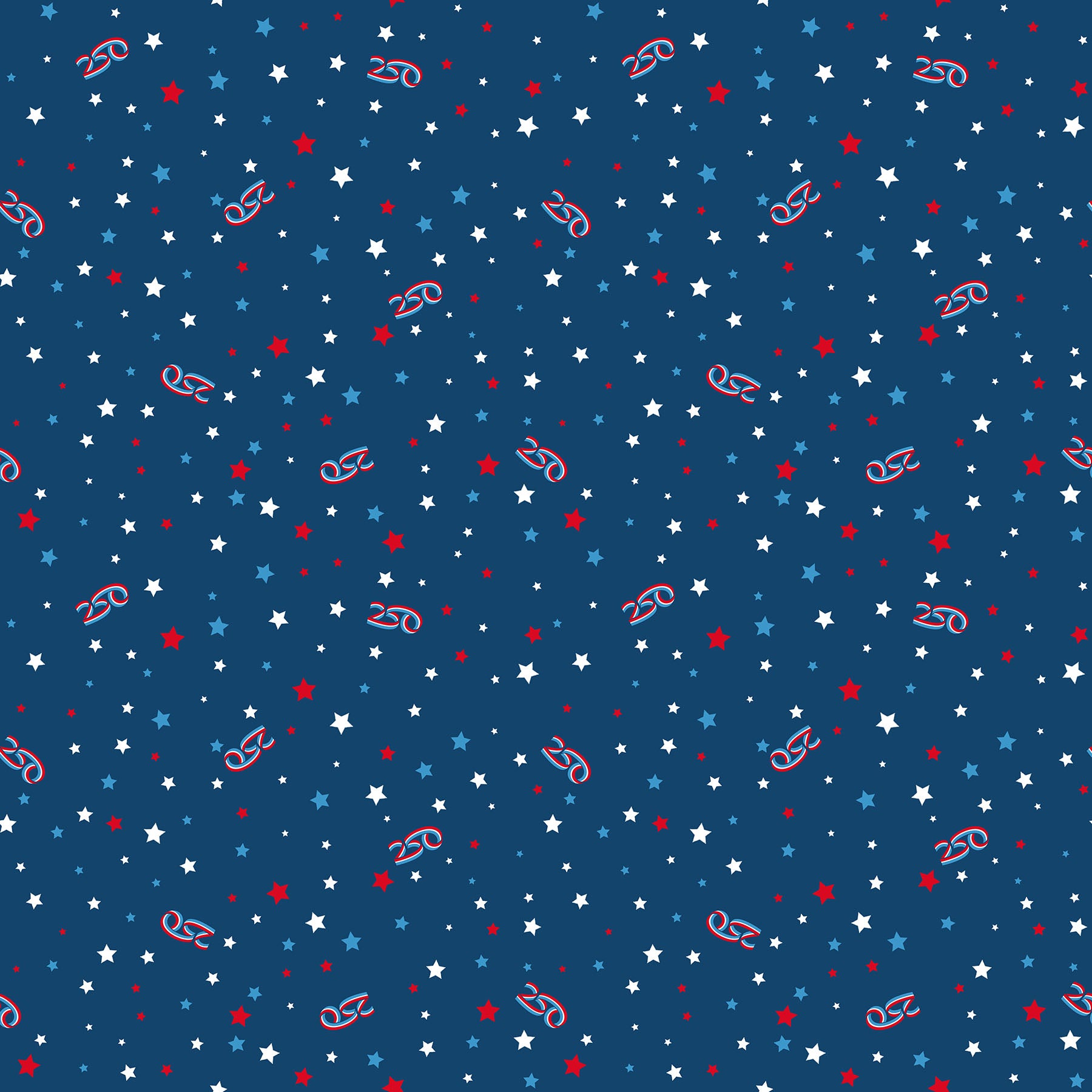 Fabric Northcott Navy Multi Stars + 250 America 250™ by the Quarter Yard 29057-48