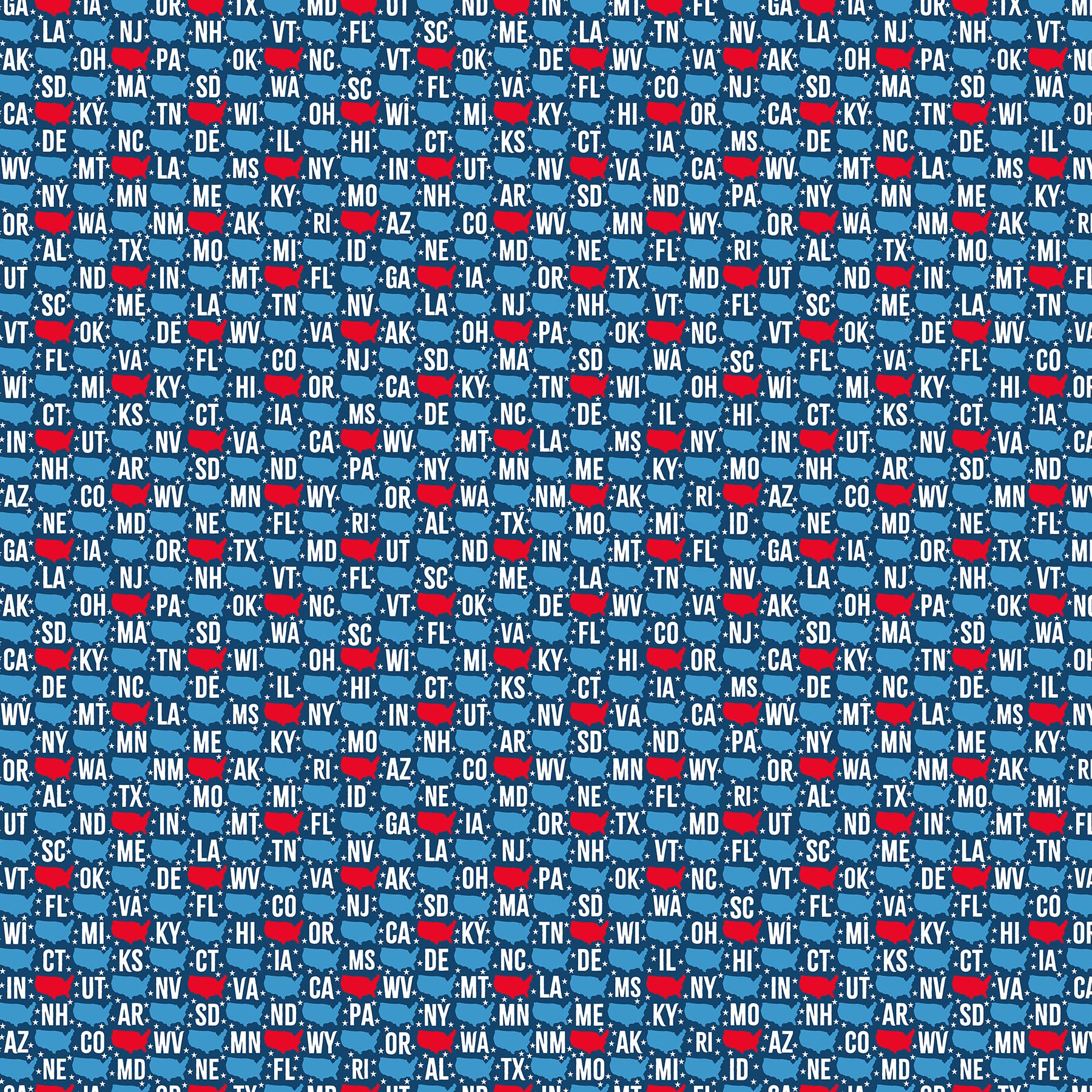 Fabric Northcott Navy Multi States America 250™ by the Quarter Yard 29055-48