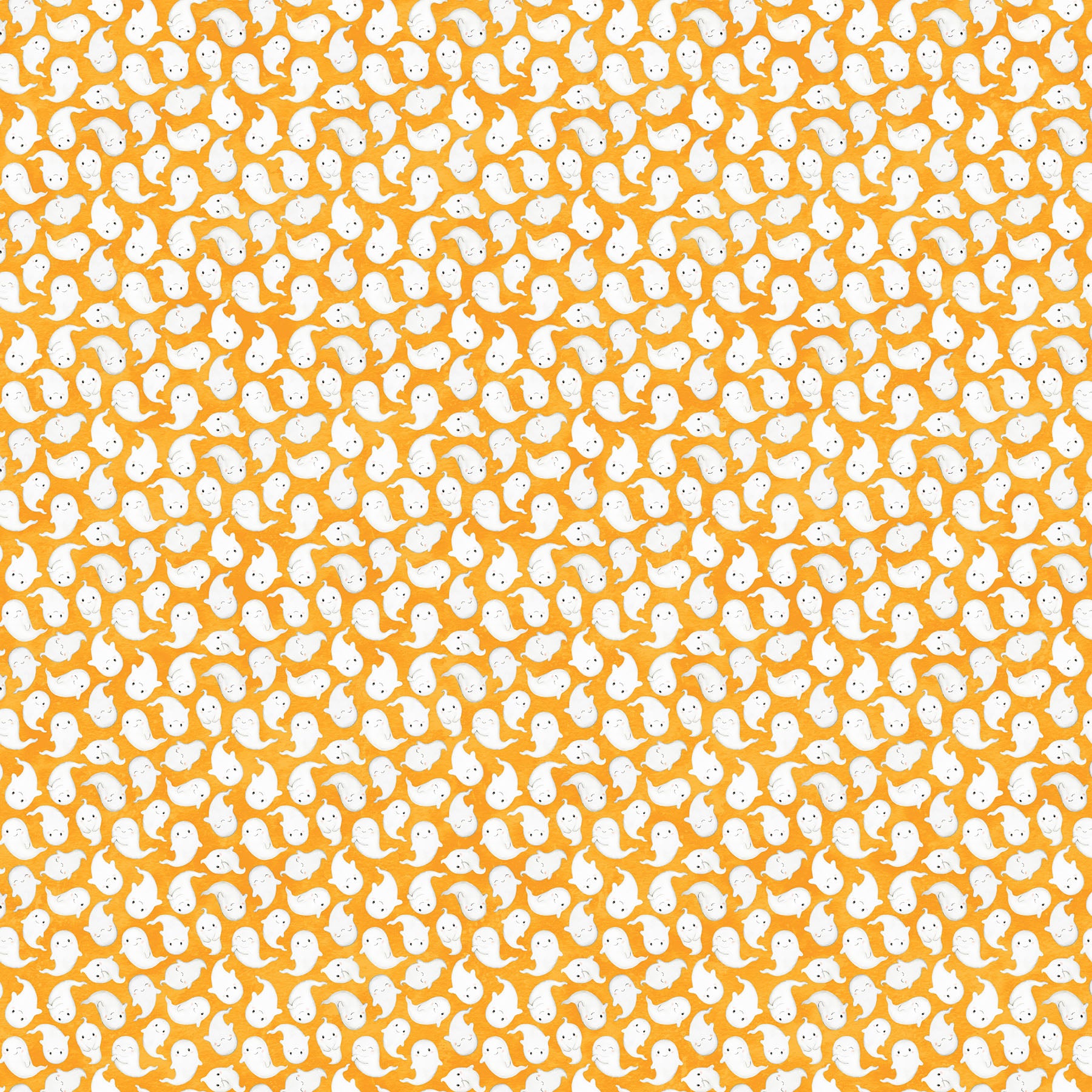 Fabric Northcott Orange Mini Ghosts Ghost Town by the Quarter Yard 28937-65