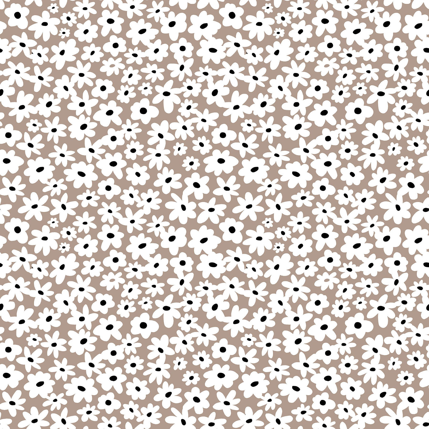 Fabric Northcott Patrick Lose Taupe Daisies Soho by the Quarter Yard 10688-35