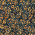 Patterned fabric with gold and blue design