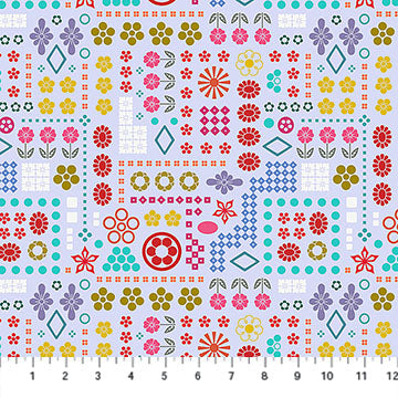Fabric Northcott Periwinkle High Score Yesterday by the Quarter Yard AMT160-63V