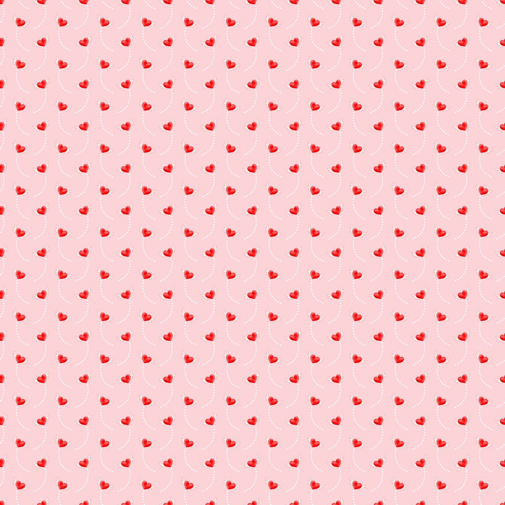Fabric Northcott Pink Hearts Aflutter Happy Hearts by the Quarter Yard 10672-22