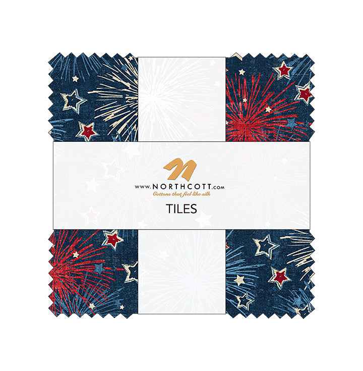 Fabric Northcott Precuts American Heartland 10" Square Tiles TAMERIC42-10