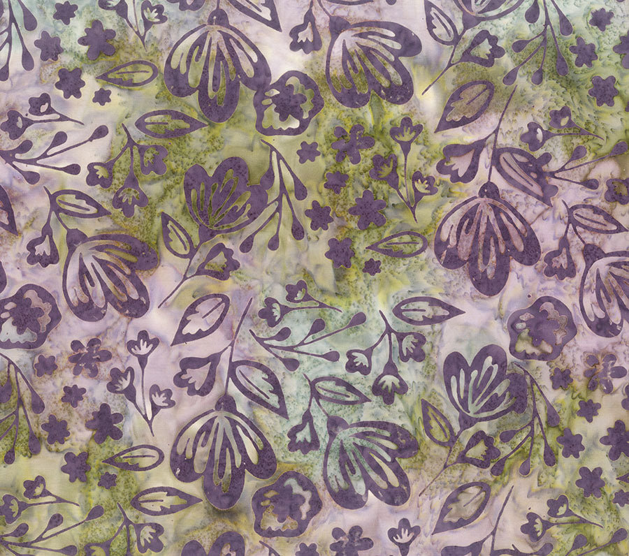 Fabric Northcott Purple Multi Main Flower Blossom Banyan Batiks by the Quarter Yard 83490-81