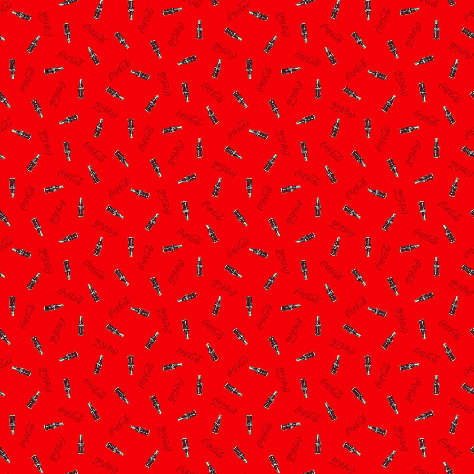Fabric Northcott Red Bottle Toss Coca Cola by the Quarter Yard CC1008-26