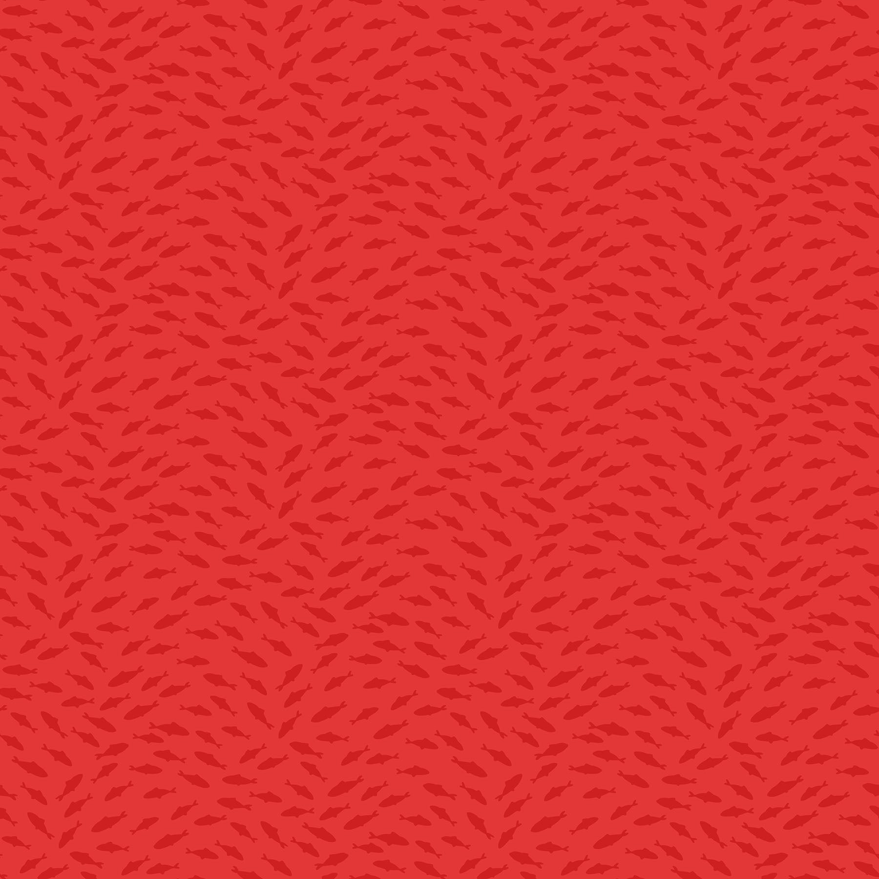 Fabric Northcott Red Fish Blender Shark Attack by the Quarter Yard 28860-24