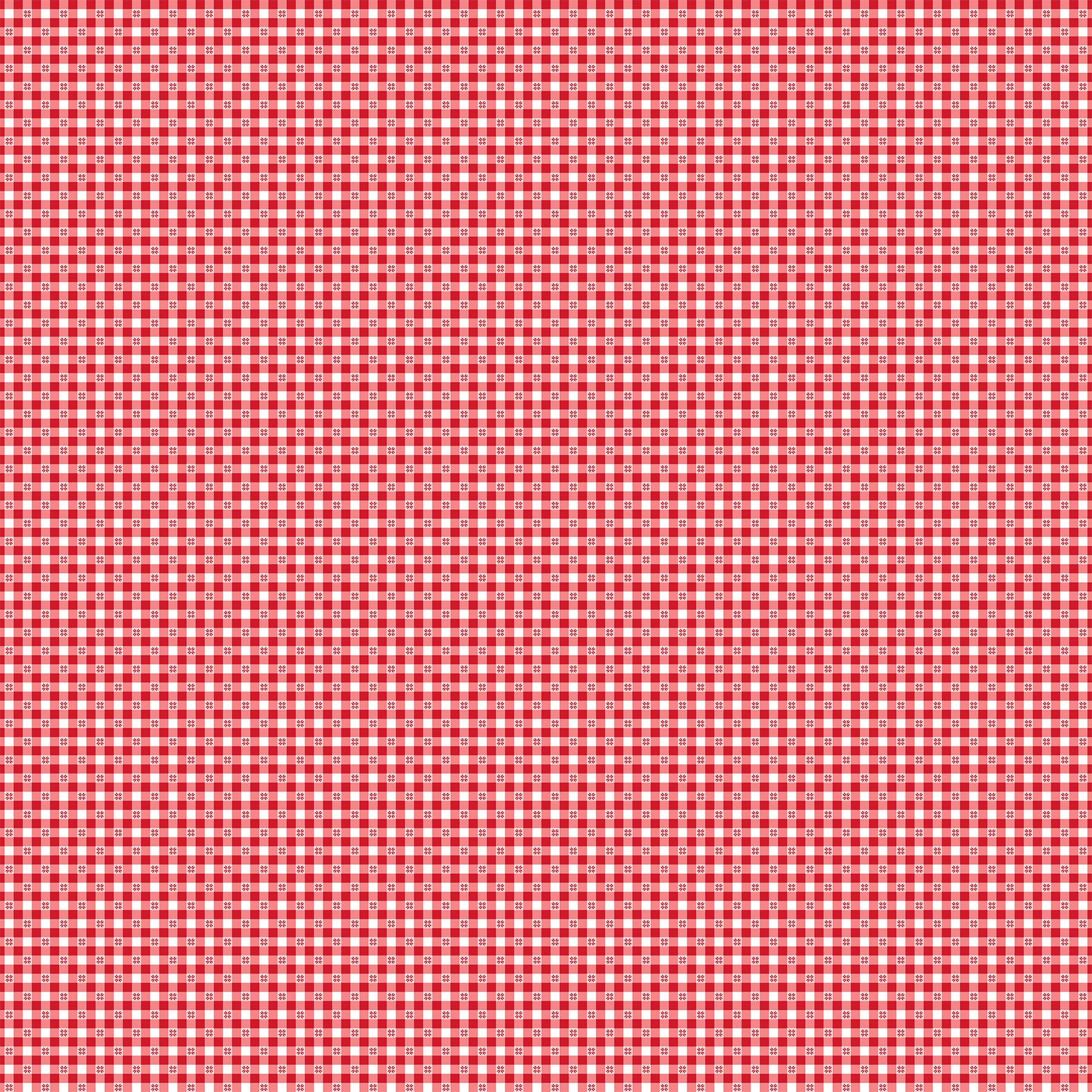Fabric Northcott Red Gingham Barnyard Christmas by the Quarter Yard 28806-24